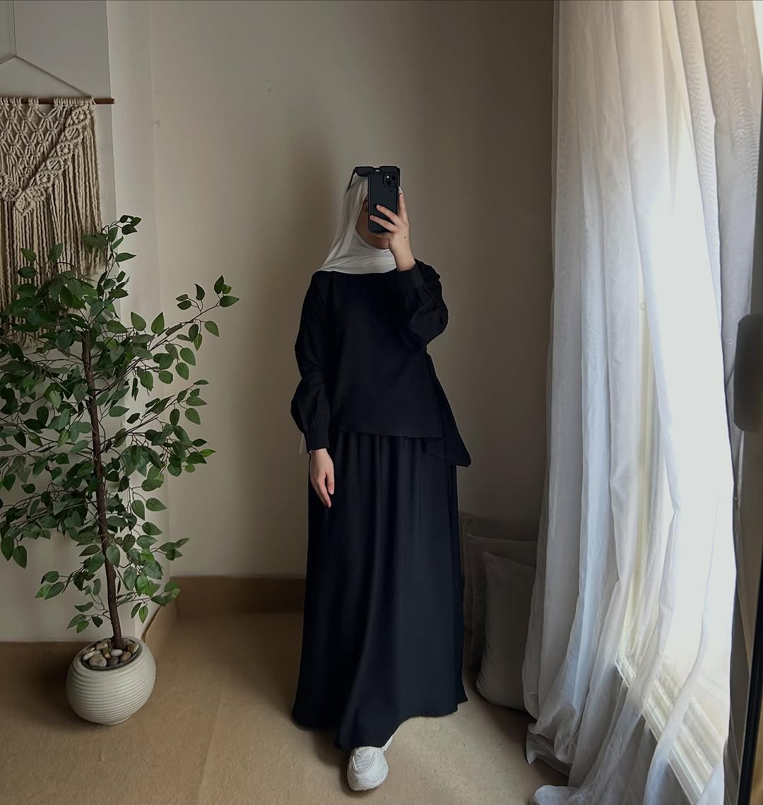 Ensemble Modeste Élégance Premium – Jupe Longue & Haut Fluide