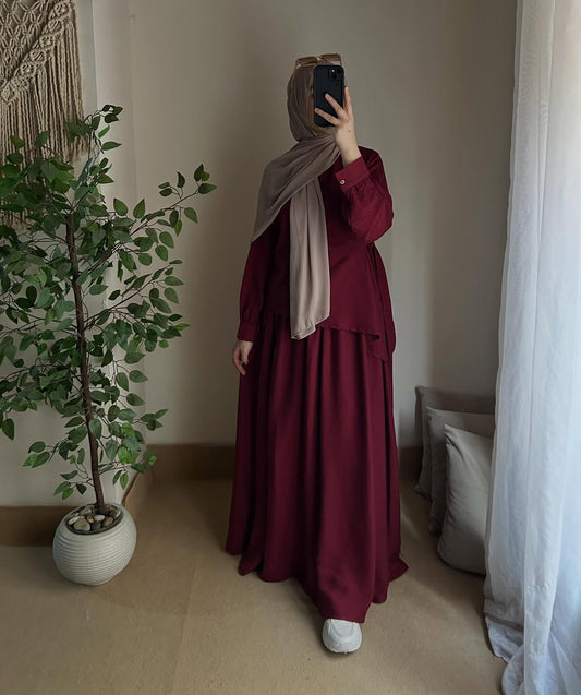Ensemble Modeste Élégance Premium – Jupe Longue & Haut Fluide