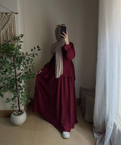 Ensemble Modeste Élégance Premium – Jupe Longue & Haut Fluide
