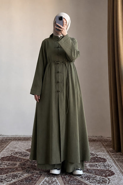 Ensemble Modal Élégance Premium™ – Haut Long & Pantalon Fluide