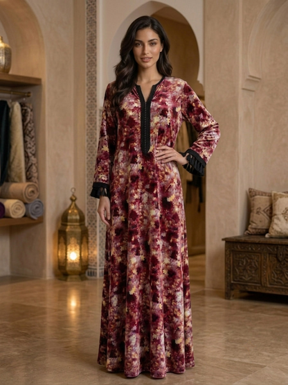 Pyjama Long Femme en Velours Doux